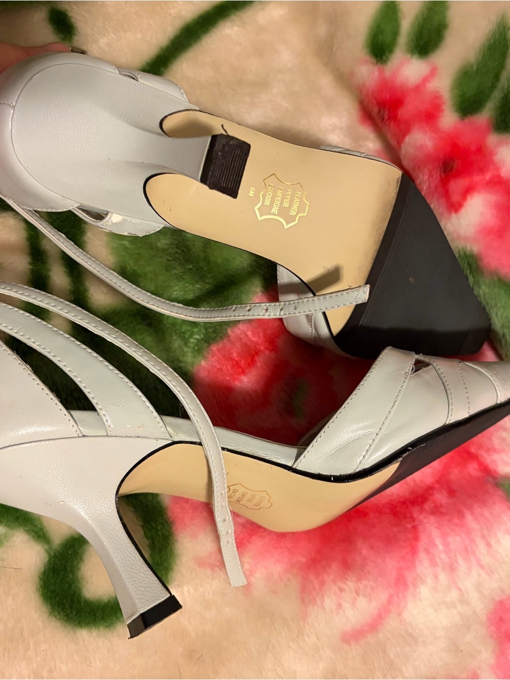New York & Company Pale Blue Pointed-Toe Slingback Heels - Picture 4 of 5